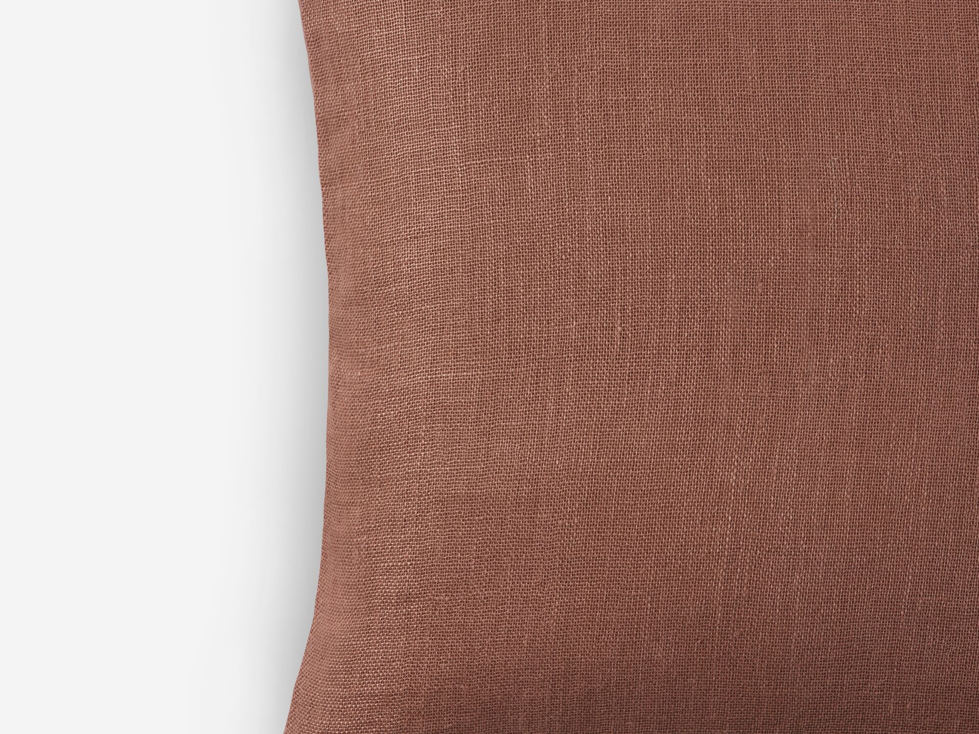 Rose linen throw pillow detail view